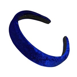 2.5cm Royal Blue Lightly Padded Plush Short Pile Velvet Headband Alice Band Hair Band for Women Girls by Glitz4Girlz