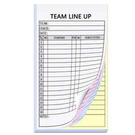 XUEJITECH 30 Sets Baseball/Softball Lineup Cards, 4-Part Carbonless Copies with Tearing Line, 30 Games with 16 Player Roster Lineup Sheet for Coaches, Team, Sports