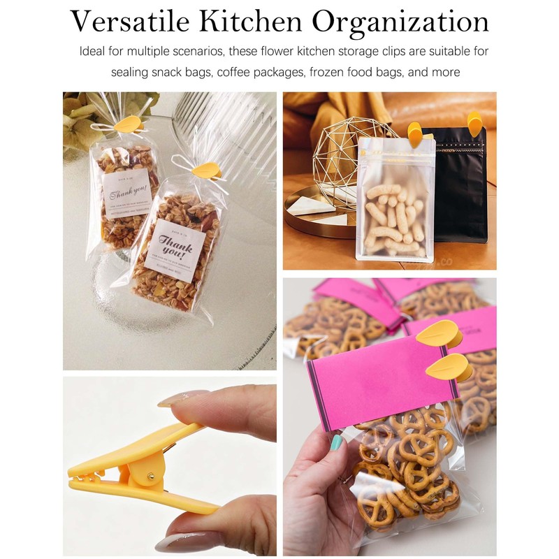 1 Pack Magnetic Sunflower Chip Clip Sunflower Petals Bag Clips
