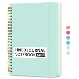 Lined Spiral Journal Notebook for Women & Men, 140 Pages, College Ruled Hardcover Notebook for Work & Note Taking, Journals for Writing, A5(6"x8") - Mint