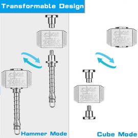 Thor Hammer Fidget Spinners Chain Metal, Gold Fidget Spinner, Fidget Pad, Rainbow Gold Fidgit Spinner for Kids Adults, Fidgets Infinity Cube Blocks Stress Fidgit Toy Set Party Favors Goody Bag Filler