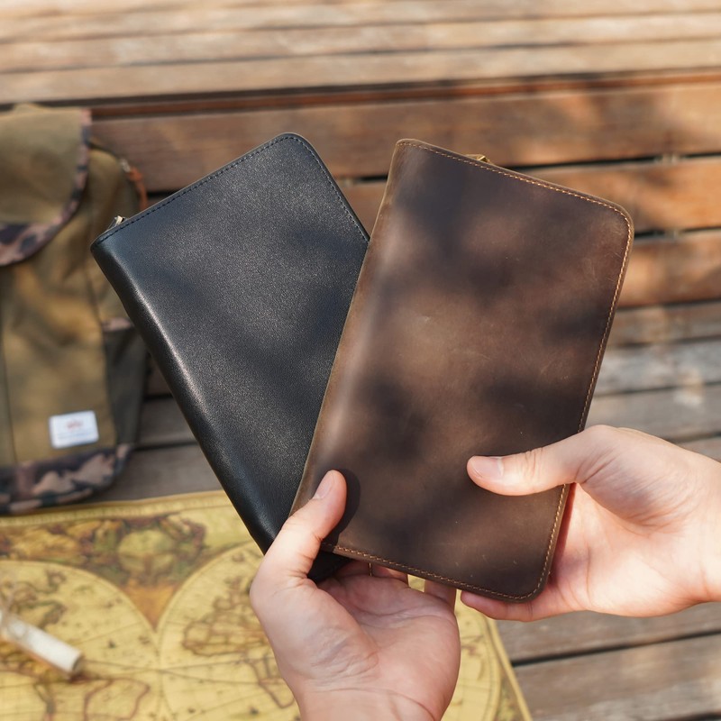 Polare Full Grain Leather Passport Holder Cover Case for Men