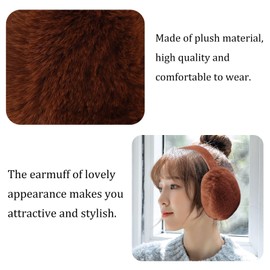 Yuoahcn Women Winter Ear Muffs Faux Fur Warm Earmuffs Lady Girls Plush Ear Warmers Outdoor Ear Covers Headband (Coffe)