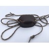 Desert Camo Paracord and Leather Cupped Pouch Shepherd Sling Handmade