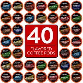Brooklyn Beans Flavored Coffee Pods Assorted Gourmet Variety Pack, Compatible with 2.0 Keurig K Cup Brewers, 40 Count