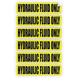 6 pack HYDRAULIC FLUID ONLY Decals/Stickers/Labels/Markers Oil