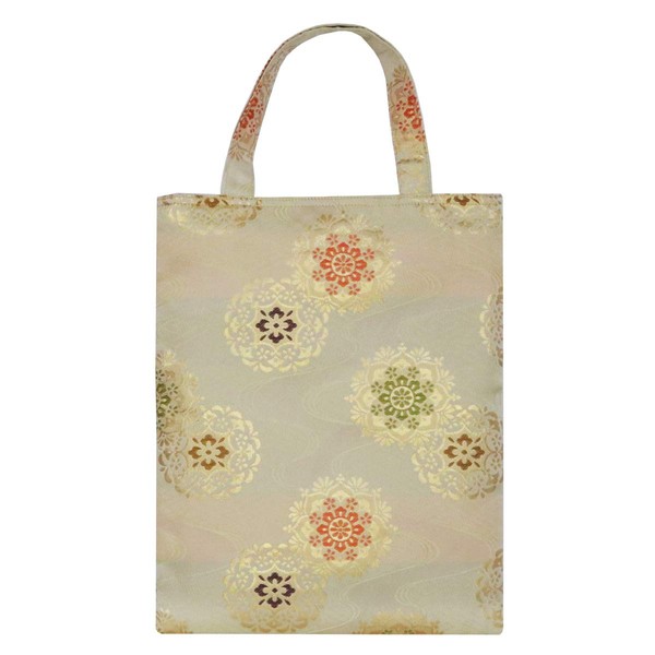 Nishijin Textile, Nishijin Textile, Flower Pattern, White Tea, Sub Bag,