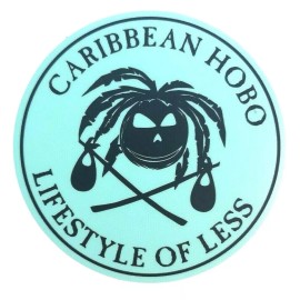 Caribbean Hobo Coconut Sticker decal Havana Key West island beach Tortola Cabo