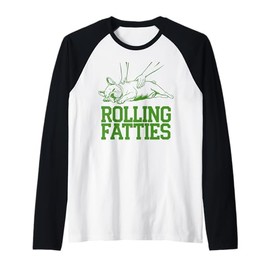 French Bulldog Rolling Fatties Funny Dog Lover Puppy Owner Raglan Baseball Tee