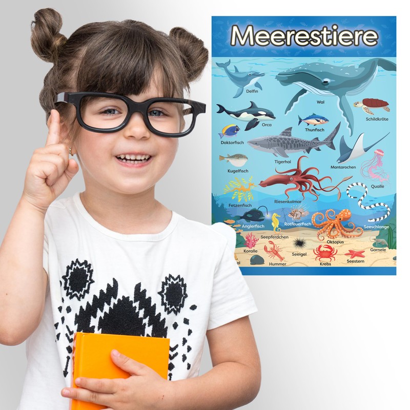 LOGIJO® 12 x Educational Montessori Learning Posters - Set A4