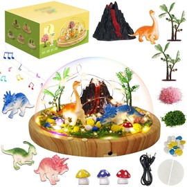 Make Your Own Night Light Dinosaur with Music, DIY Dinosaur Toys for Girls Creative Magic Nightlight USB Upgrade, Arts and Crafts Kits Lamp Project, Princess Gifts for Kids 4 5 6 7 8 9 Year Old