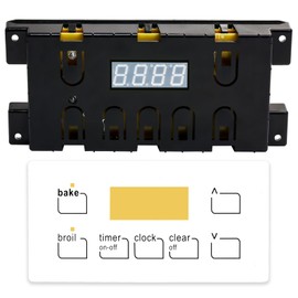 316455410 Range Oven Control Board for Electrolux Kenmore, Gas Range 7 Button Control Board Clock 5304518661 316222800 （White）