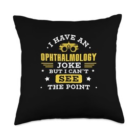 Visionary Eye Care Vibes Funny Eye Care Ophthalmology Joke for Ophthalmic Technicians Throw Pillow, 18x18, Multicolor