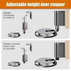 Magnetic Door Stopper,Punch-Free Mechanical Silent Floor Door Stop,Heavy Duty Floor Door Stop Keep Door Open Mechanical No Drilling(Gray)