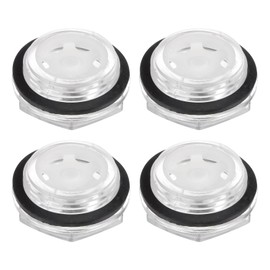 HARFINGTON 4pcs Air Compressor Oil Sight Glass G1 Male Liquid Level Gauge Plastic Hex Head Oil Indicator Window with O-Ring for Air Compressor Fittings Gearbox Tanks, Transparent