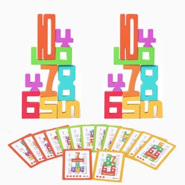 Sikweny Pack of 20 Numberblocks Funny Cards Wooden Rounded Corners Wooden Number Building Blocks Thickened Paper for Perfect Birthday Back to School Holidays and Christmas
