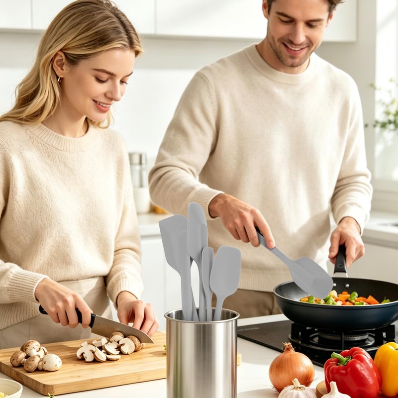 5-Piece Silicone Spatula Set, Reinforced Core & Connections