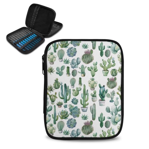 YUVAMAGIMO Cactus Empty Knitting Needles Case Portable Travel Crochet Hooks