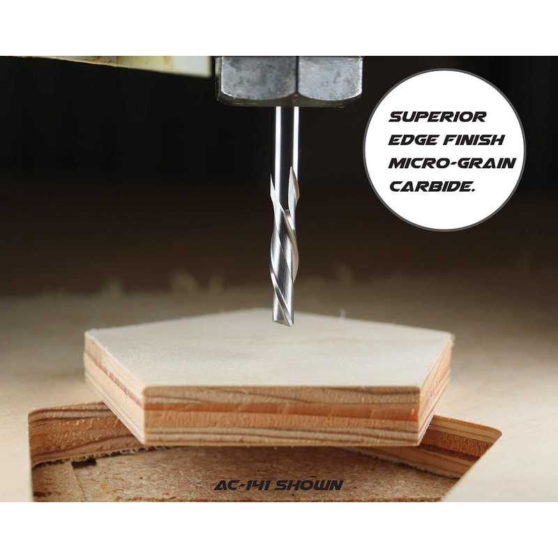 Align Carbide, UP Cut Router Bit, 1/8 Inch Cutting Diameter,
