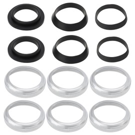 VGOL 2 Sets Rubber Wedge Seal Flat Seal Set with Brass Union Nuts for 1.25 Inch Sink Siphon Seal Sink Drain Pipe Odour Trap