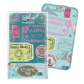 Vintage Travel Retro Stamp Design Holiday Luggage Tags x 2