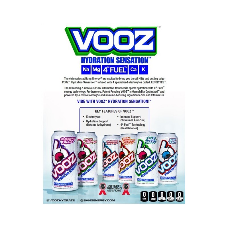 VPX - Bang VOOZ Hydration Drink - Keto Electrolytes -