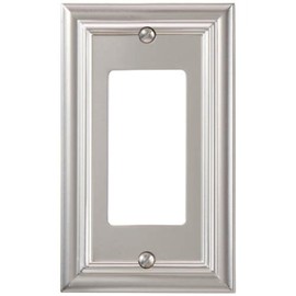 Amerelle Continental Single Rocker Cast Metal Wallplate in Satin Nickel