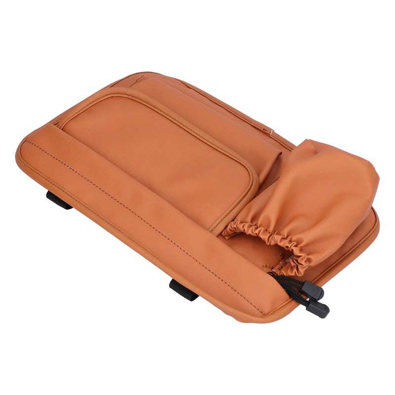 Waterproof Storage Bag Artificial Leather Brown Zipper Organizer for Vespa