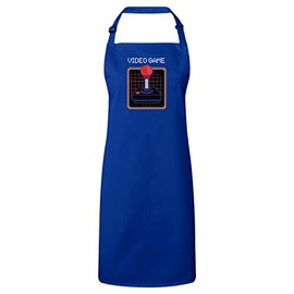 fabulous Premium Kitchen Apron Video Game Controller Synthwave Joystick Video Games Retro Gaming Classic Arcade, blue
