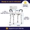 Drive Medical 12445KD-1 Shower Chair with Back and Padded Arms,