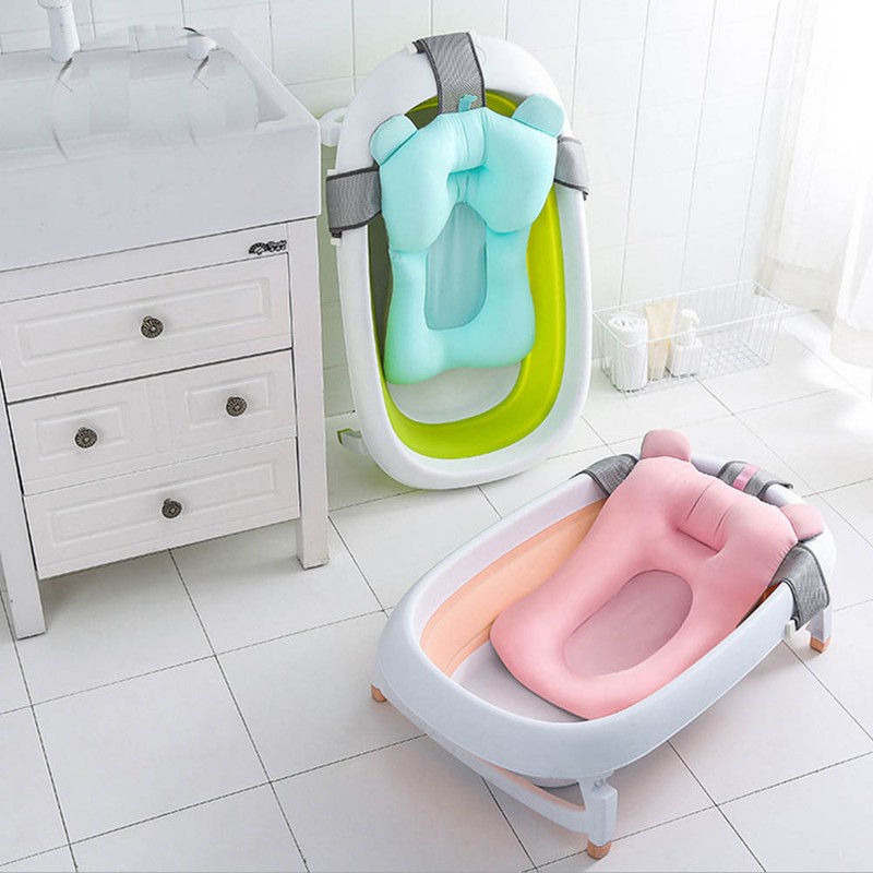 Baby Bath Cushion Hands Free Soft Floating Net Baby Bathtub