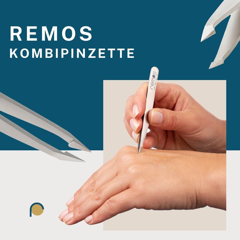 Remos Tweezers Set of 3 with Eyebrow, Splitter and Combination