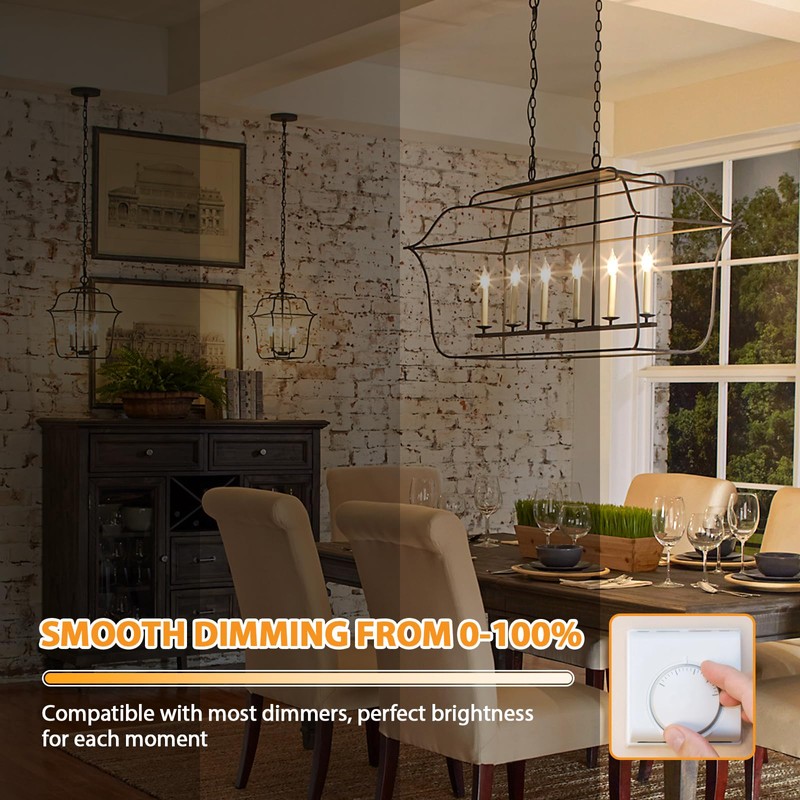GoBright Dimmable LED Candelabra Bulbs 40W Equivalent, 24-Pack 2700K Soft