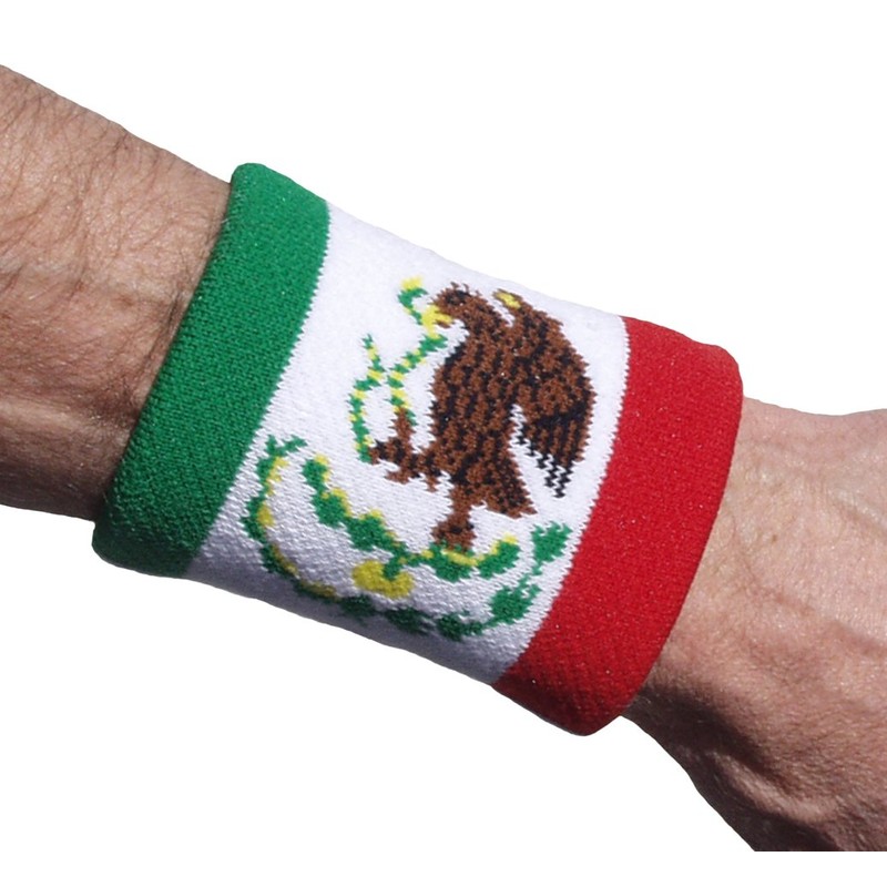 Unique Sports Flag Wristbands, Mexico Flag sweatbands