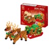 Micro Cartoon Building Blocks Set, Reindeer Sleigh, Christmas Building Toys,