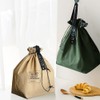 LELE LIFE Canvas Insulated Lunch Bag with Drawstring Closure, Wide-Open