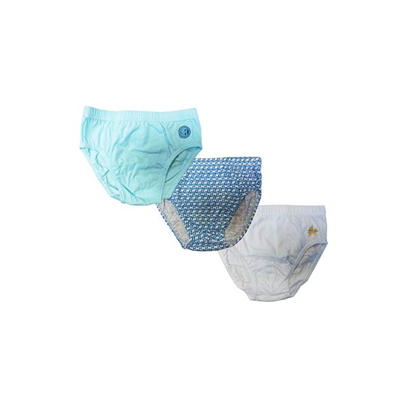 Inter Boy's Brief Bianco Azzurro Fantasia 4/5 Years
