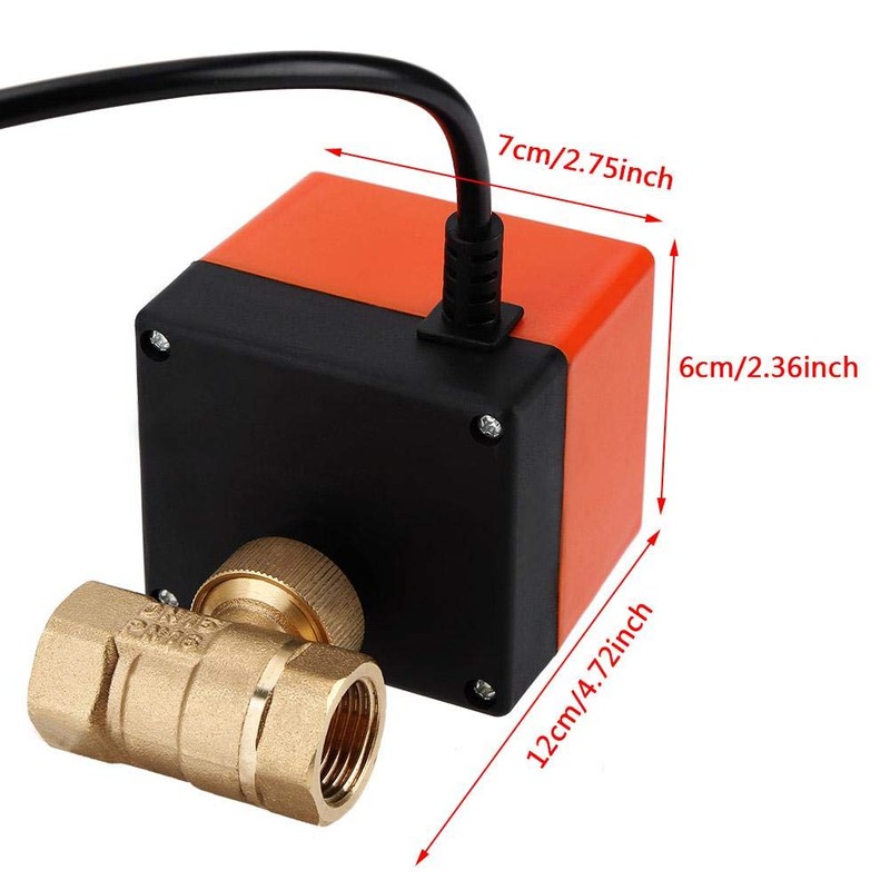 Motorized Ball Valve, AC 220V Brass Electrical Ball Valve 2