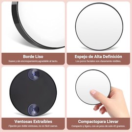 Espejo de Aumento de 30X, Espejo Ampliado con 2 Ventosas, Que Pega en Espejo de Cosmtico o Ducha para Makeup, Exprimir Acn y Depilar Cejas, Porttil 3 