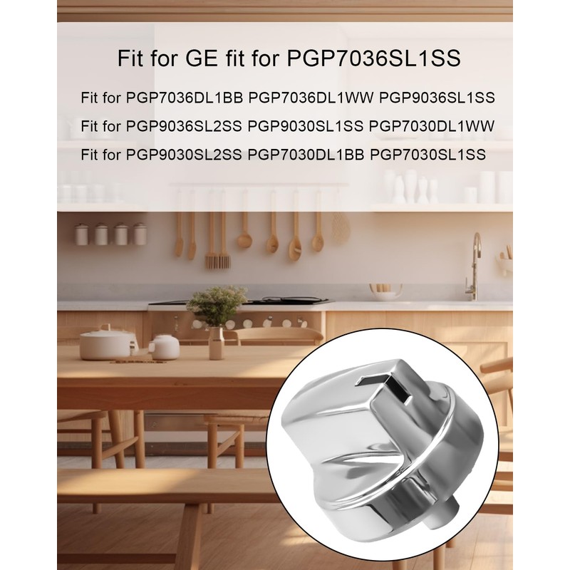 QAGGUM Gas Stove Knobs Compatible with GE PGP9030SL1SS PGP7036DL1BB PGP9036SL2SS