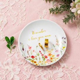 Crisky Jewelry Ring Dish for Mom Birthday Gifts Thinking of You Gift for Mother's Day Gift from Daughter Son for Easter Thanksgiving Christmas Valentine Gift Ideas (I Love You Mom) Thrinket Tray