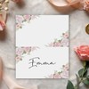 Pink Flower Place Cards for Table Setting, Blank Name Card