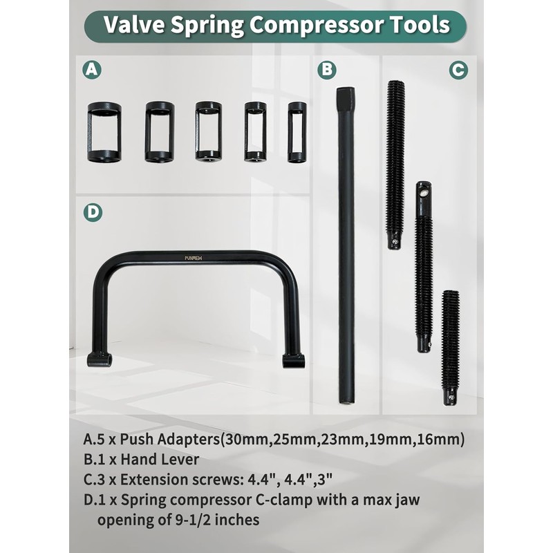 Valve Spring Compressor 10pcs Valve Spring Removal Tool for Motorcycle,
