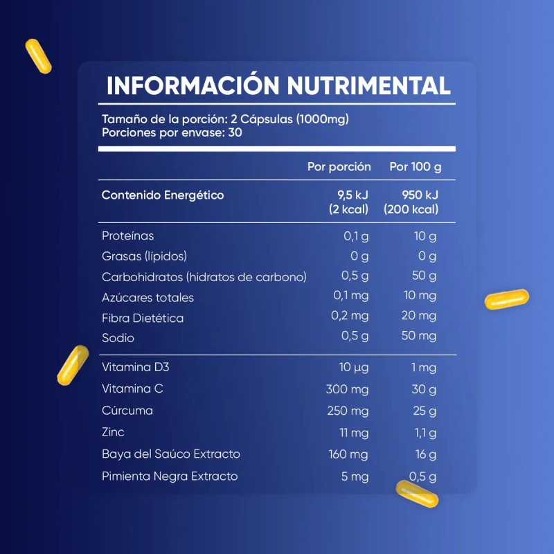 Multivitamínico Multiblue Sin Sabor 60 Cápsulas con Vitamina C Zinc