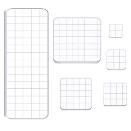 Luckkyme 6 Pieces Acrylic Stamp Block Clear Stamping Tools Set with Grid Lines for Scrapbooking Crafts Card Making, 6 Sizes