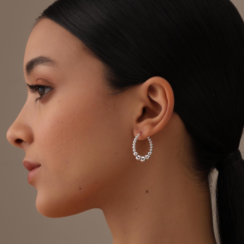 LeCalla 925 Sterling Silver Hoop Earrings for Women | Small
