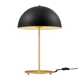 Modway Ideal 1-Light Modern Metal Table Lamp in Black/Satin Brass