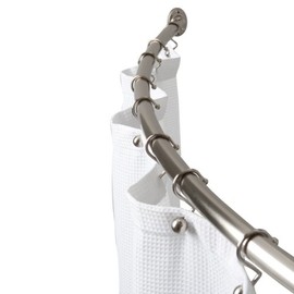 MAYTEX Mills Heavy Weight Curved Shower Rod, Brushed Nickel