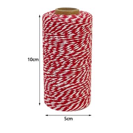 YAZHED Garden Twine, Coloured Cotton String, 100M x 2MM, Red