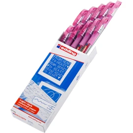 edding 2185 gel roller - pink metallic - box of 10 - 0.7 mm - gel pen for writing, drawing, colouring mandalas, bullet journals - glitter gel pen, colour gel pen